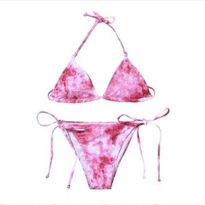 Tie dye color 2 piece bikini set